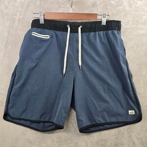 Vuori Men's Blue Athletic Drawstring Shorts with Black Trim